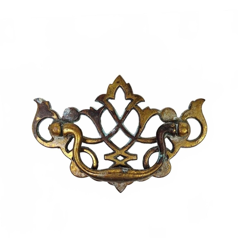 Vintage Brass Batwing Chippendale‎ Drawer Handle Pull Antique Furniture Hardware